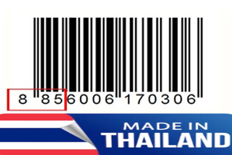 Ví dụ về barcode sản phẩm Thái Lan
