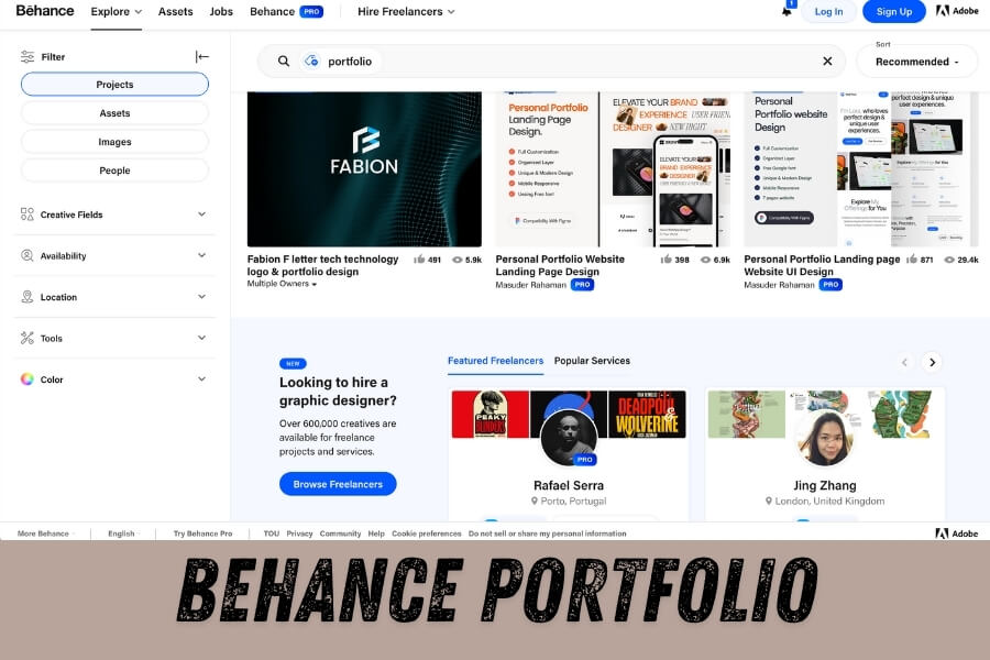 Giao diện behance