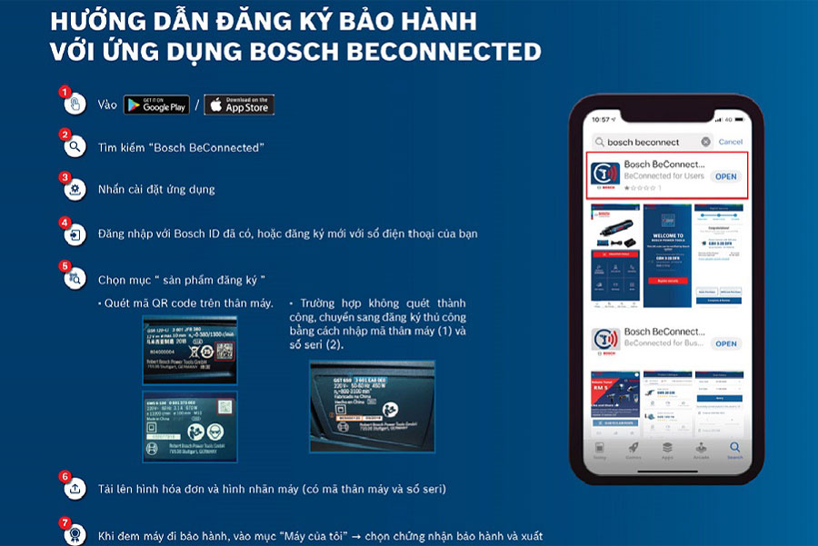 hướng dẫn đăng ký bảo hành trên ứng dụng Beconnected