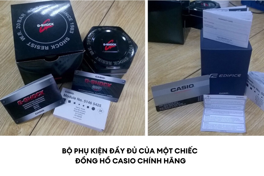 kiểm tra hộp phụ kiện đồng hồ casio