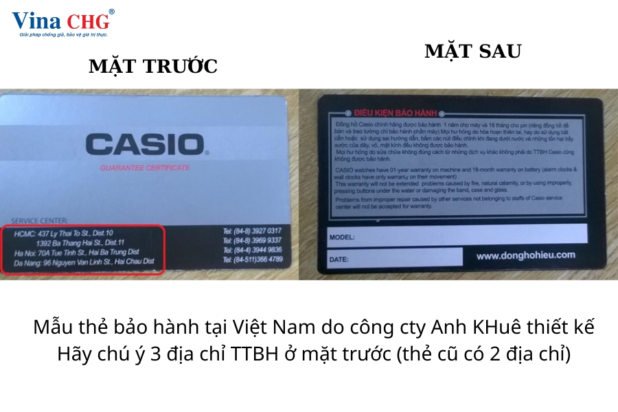 bảo hành casio