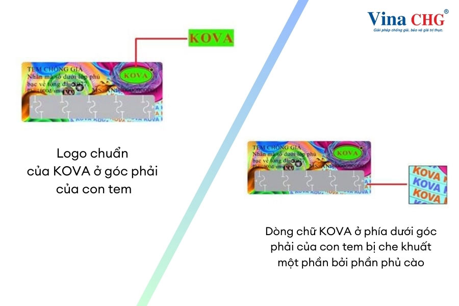 kiểm tra các đặc điểm chống giả trên tem chống giả sơn kova