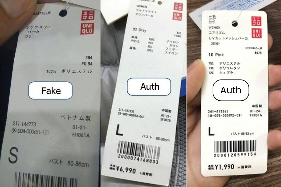 tem mác áo uniqlo giả và thật