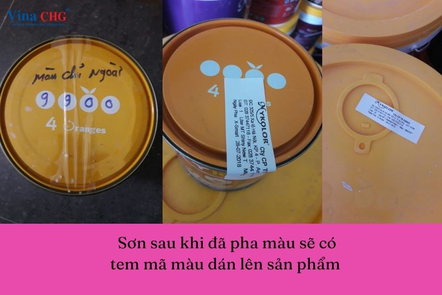 nắp sơn mykolor sau khi pha màu