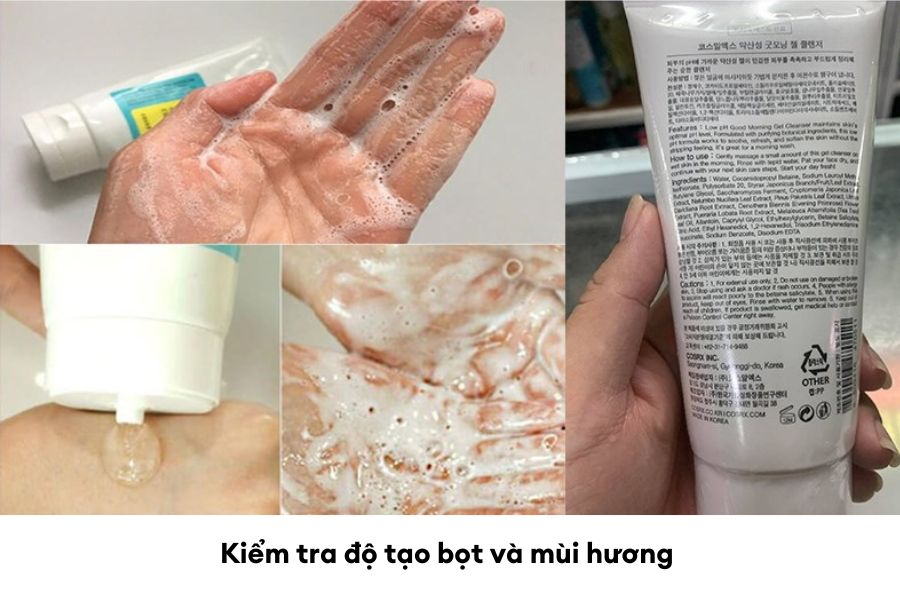 tạo bọt với sữa rửa mặt cosrx