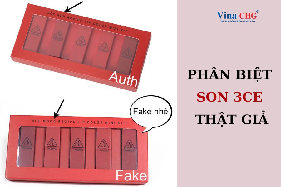 phân biệt son 3ce thật giả