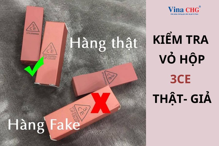 Kiêm tra bao bì son 3CE thật giả