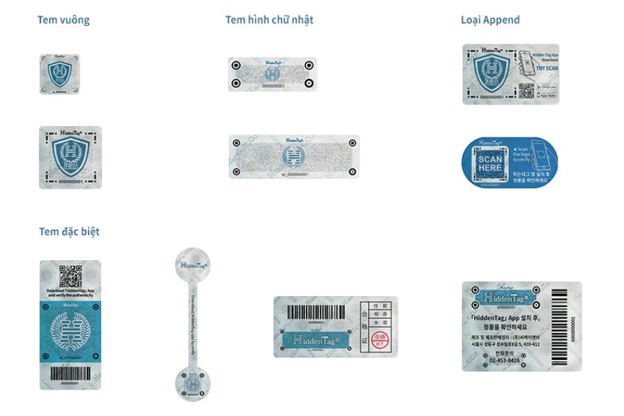 các loại tem hiddentag