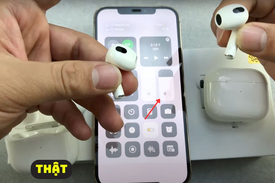 Kết nối của Airpod thật