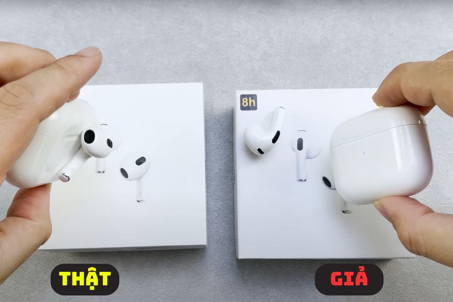 Cách phân biệt airpod thật và giả dựa trên nam châm hút tai nghe