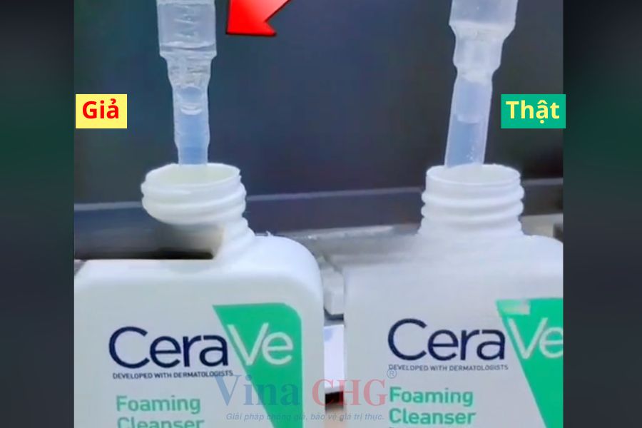 Vòi Pump Cerave thật giả