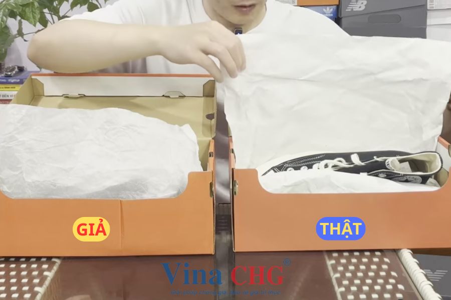 Giấy gói giày converse thật và giả