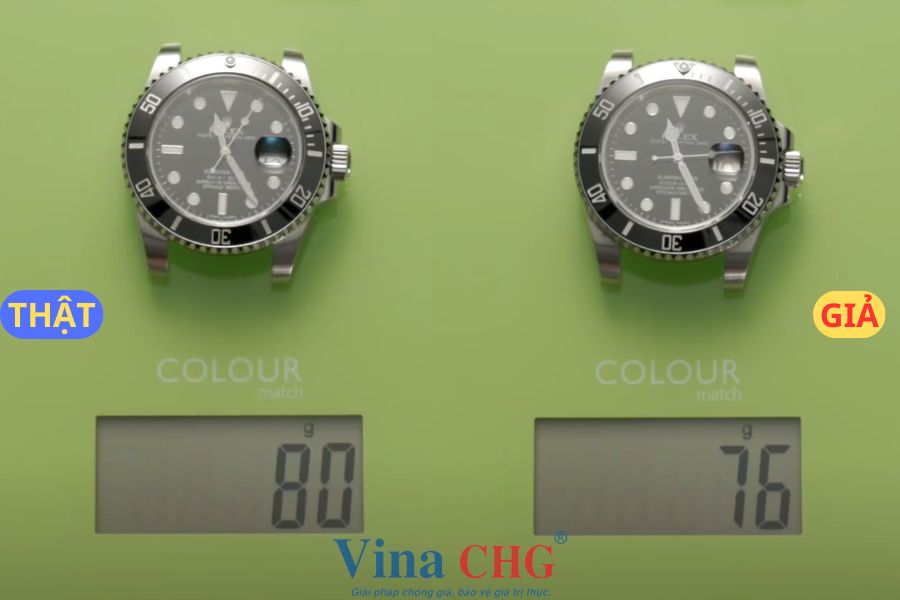 Trọng lượng đồng hồ Rolex thật và giả