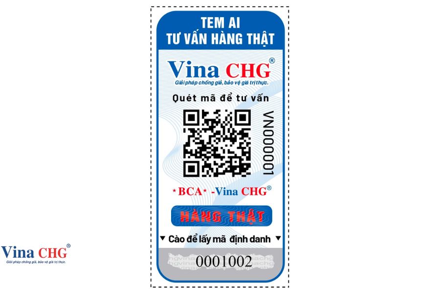 Tem AI mẫu màu xanh dương