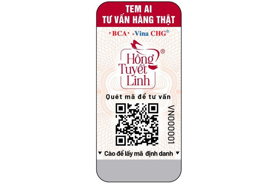 Mẫu tem chống hàng giả AI của Vina CHG