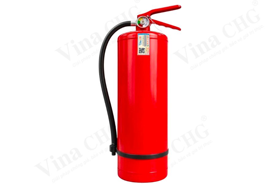 Tem chống hàng giả đa công nghệ của Vina CHG trên bình chữa cháy